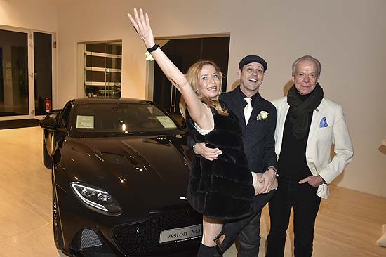 Dirk Galuba, Michel Guillaume und Frau Georgia Guillaume beim Lovely Friends Lifestyle Trends 2020 @ Aston Martin München Photo: BrauerPhotos / Goran Nitschke